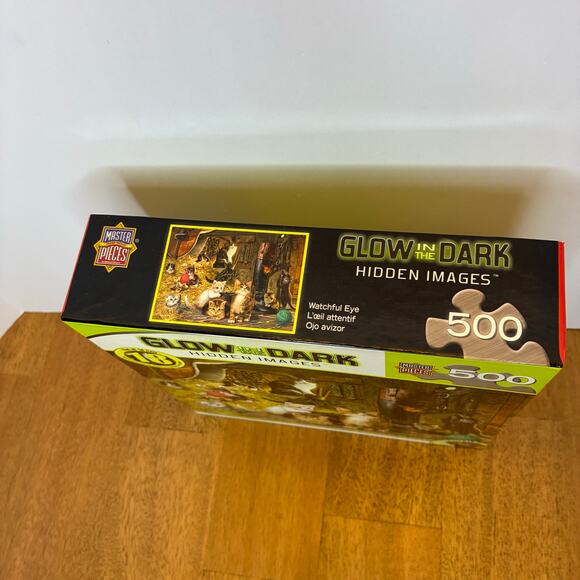 Glow in Dark Cat Pizzle Hidden Pictures Activity 500pc Watchful Eye Kitten NIB - Picture 2 of 8